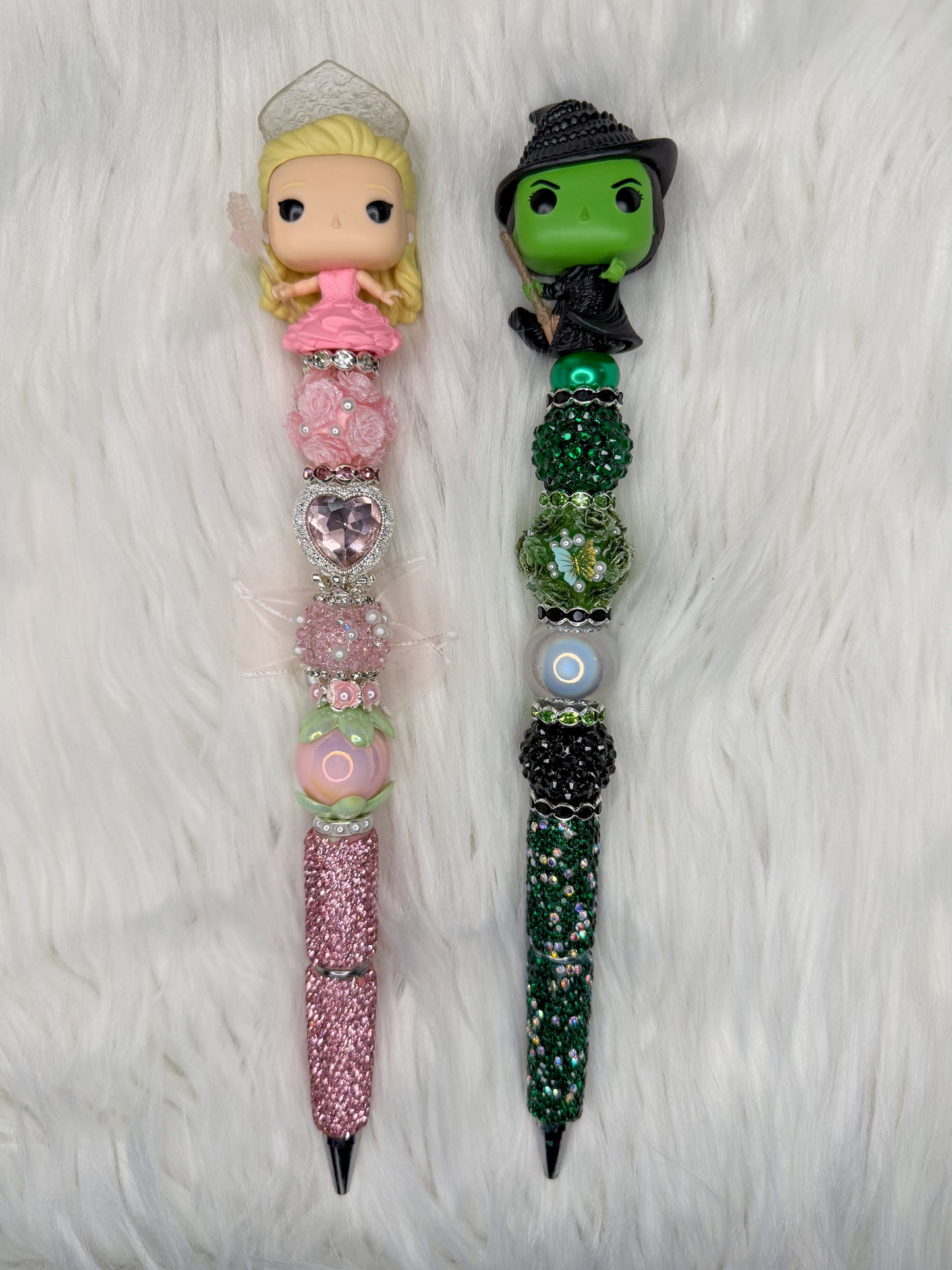 Handmade Beaded Pens- Green & Pink Variant Options