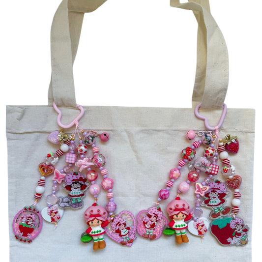 Strawberry dream Bag Charm Keychain - Pink or Red