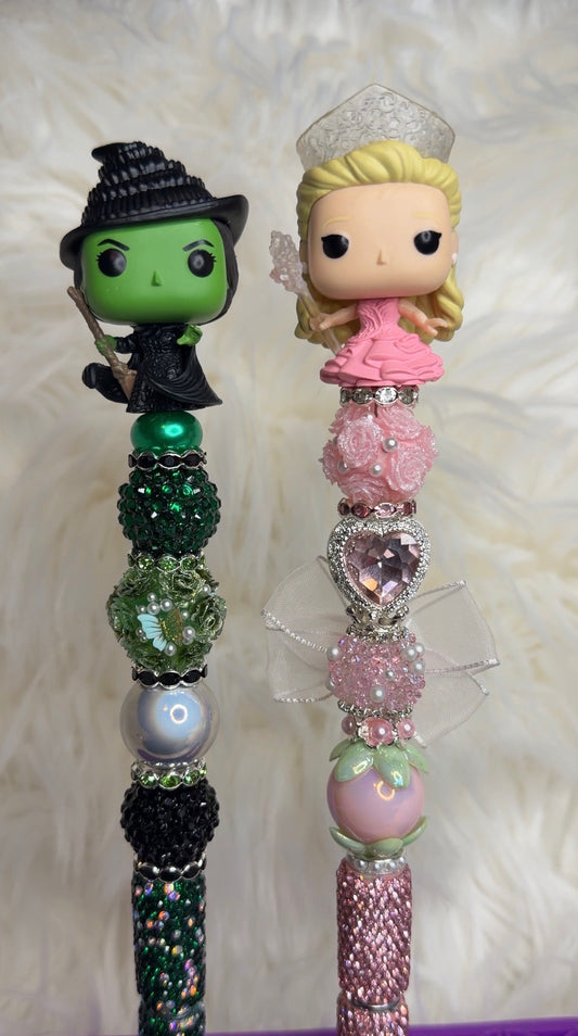 Handmade Beaded Pens- Green & Pink Variant Options