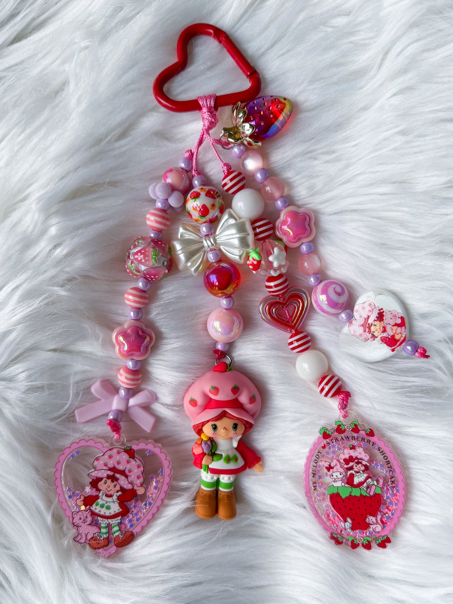Strawberry Dream Bundle - Beaded Keychain & Pen