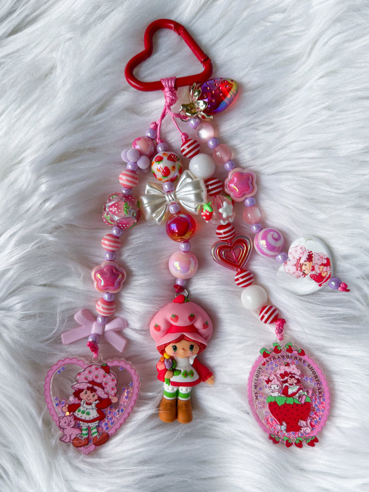 Strawberry Dream Bundle - Beaded Keychain & Pen
