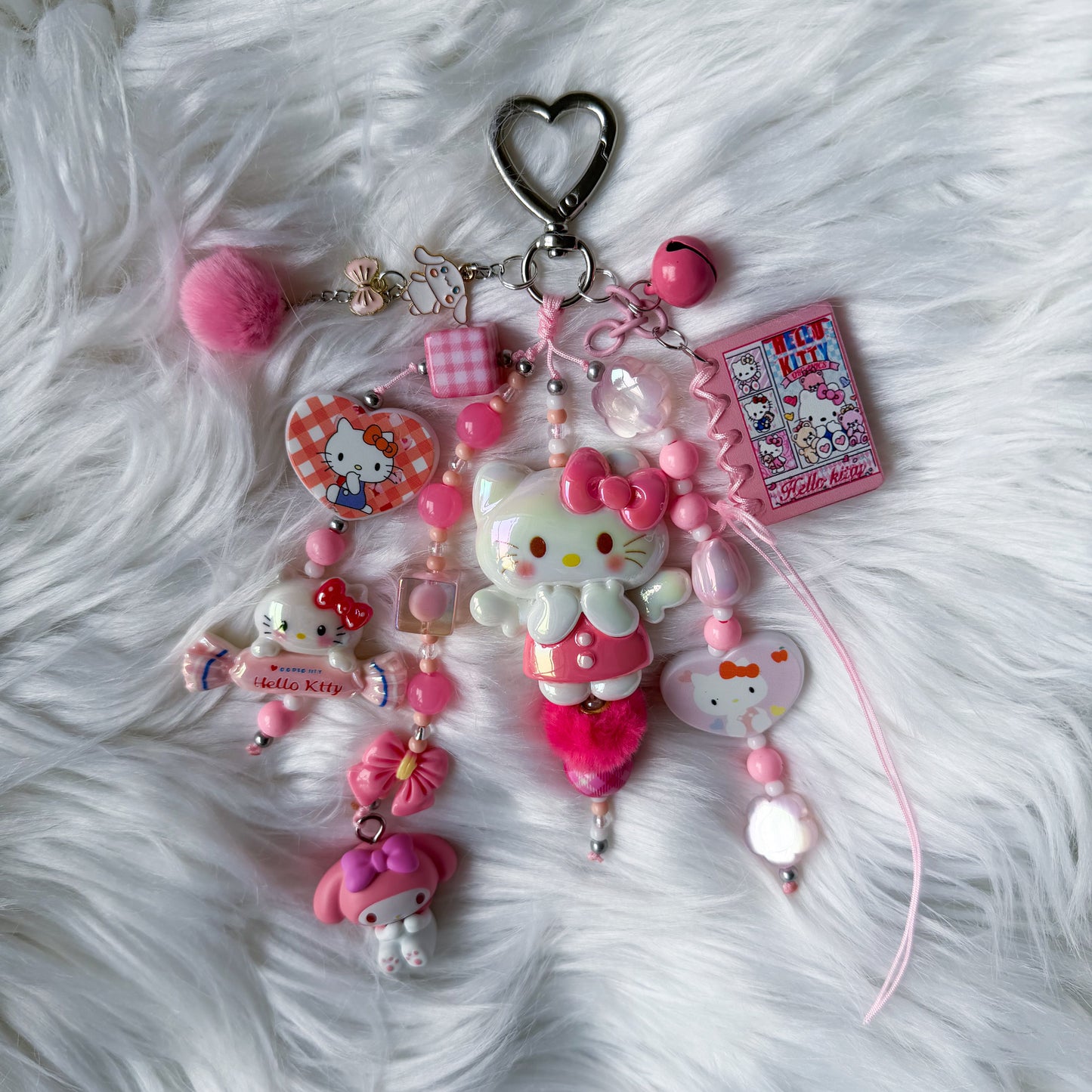 Kawaii Pink Keychain Charm