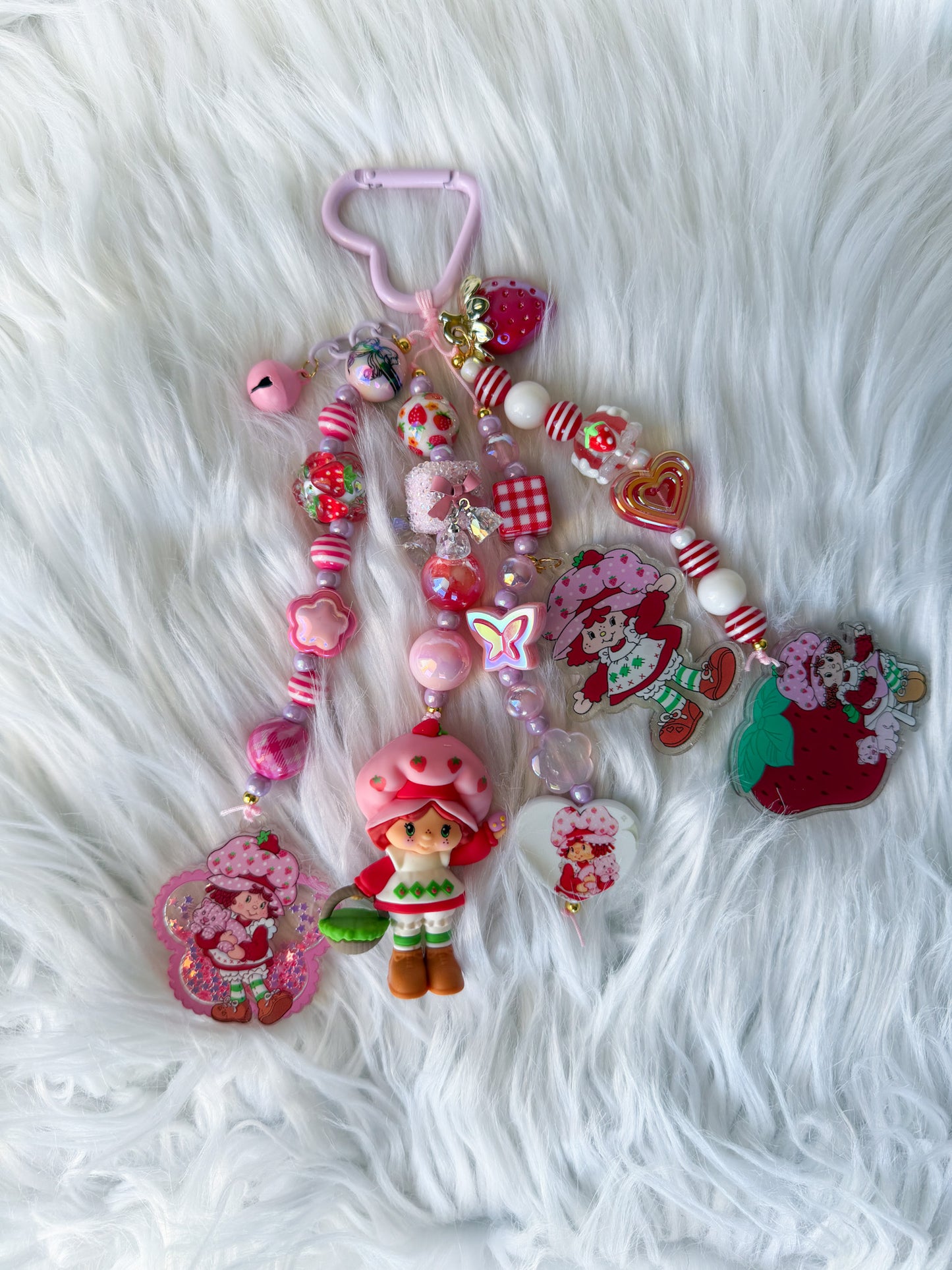 Strawberry dream Bag Charm Keychain - Pink or Red