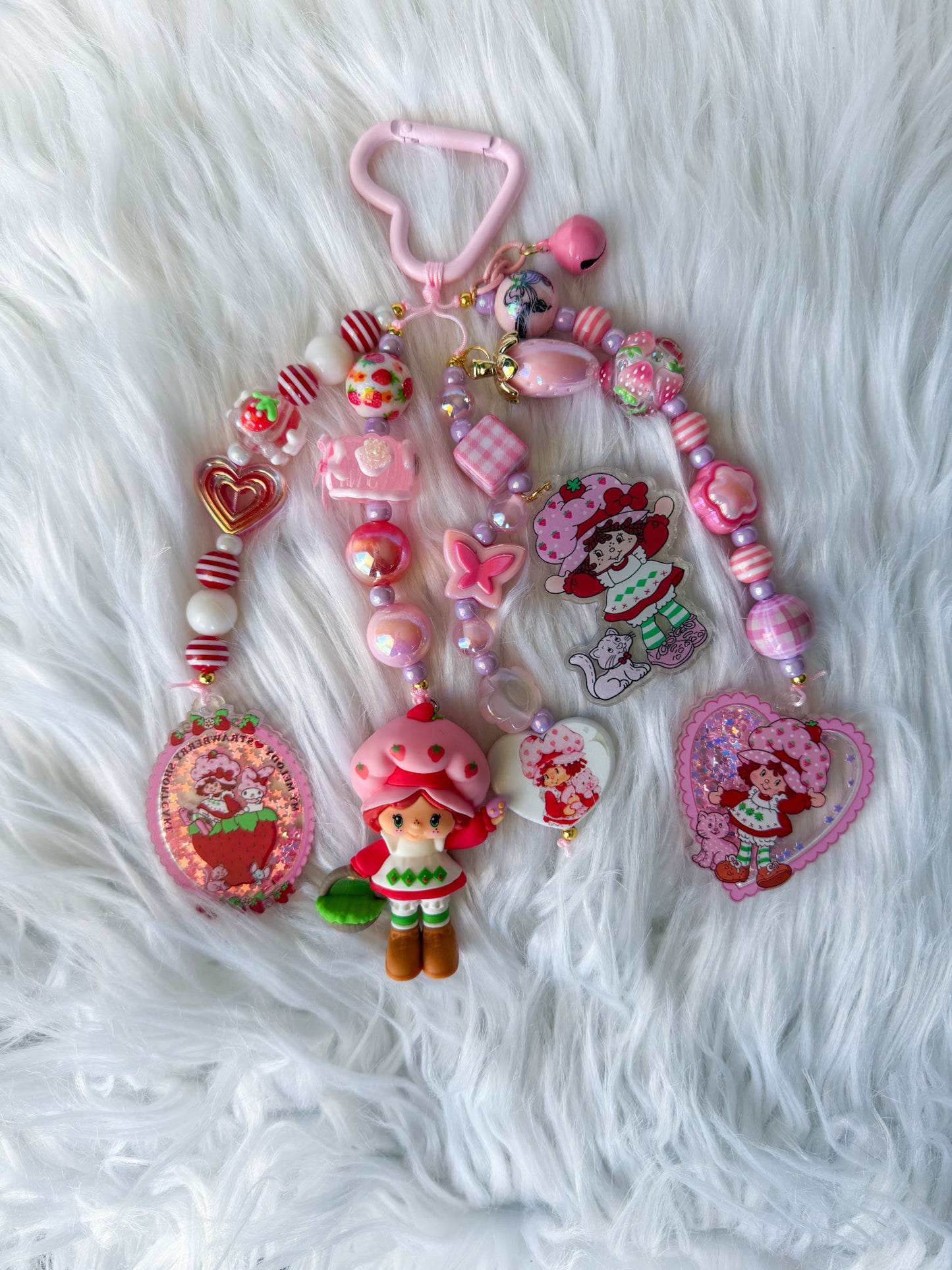 Strawberry dream Bag Charm Keychain - Pink or Red
