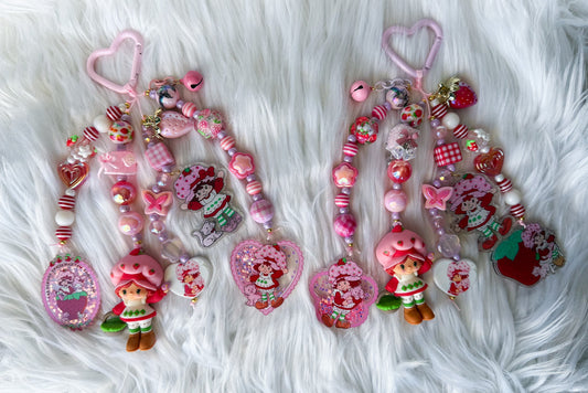 Strawberry dream Bag Charm Keychain - Pink or Red